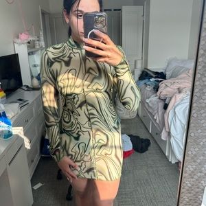 Tic Toc Green Swirl Mesh Dress